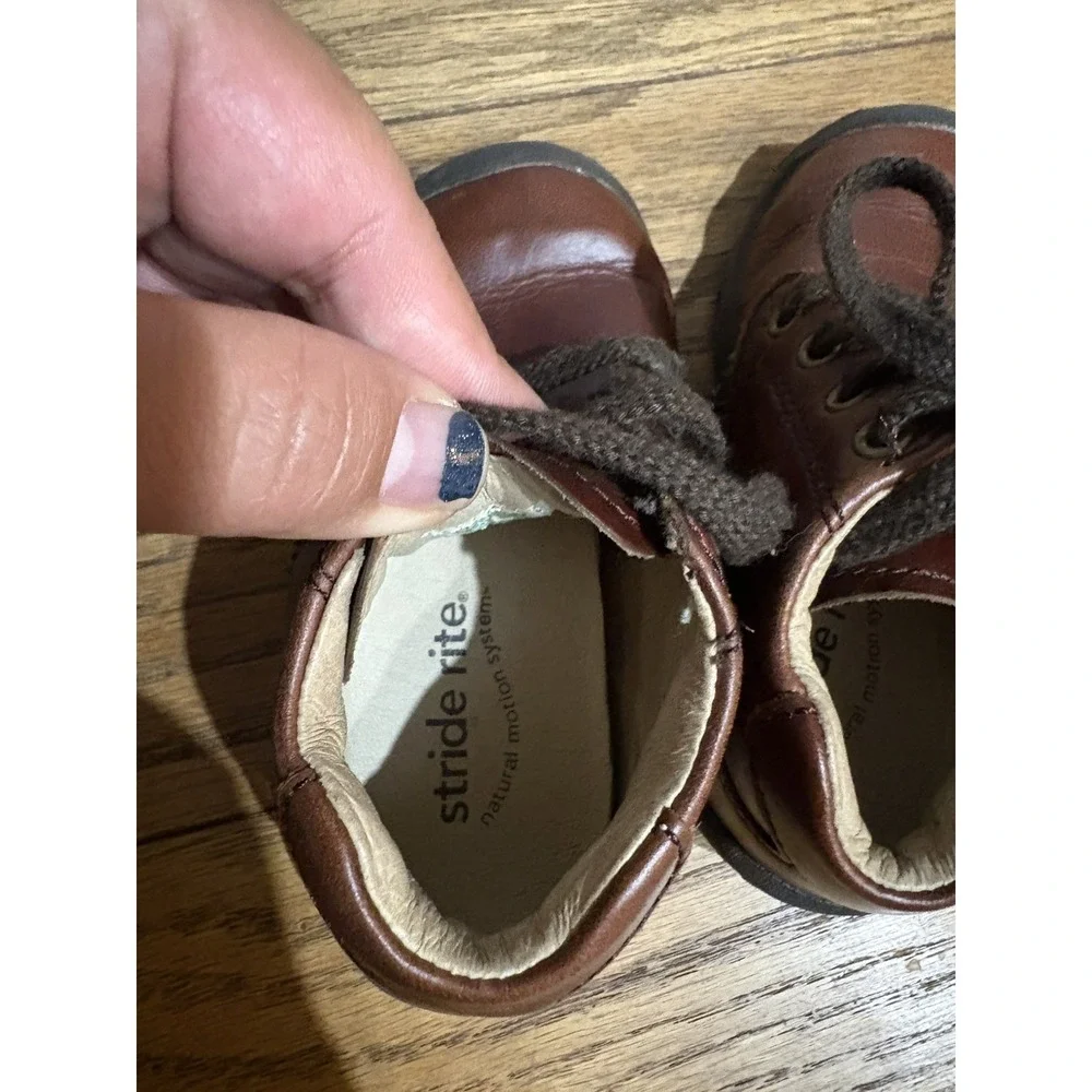 Stride Rite Srt Elliot Boys Shoes Brown Leather Size Kids Toddler 6.5W